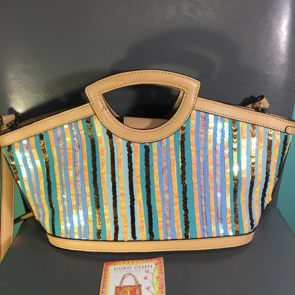 Sigrid Olsen Sequin Striped Handbag - Picture 2 of 4